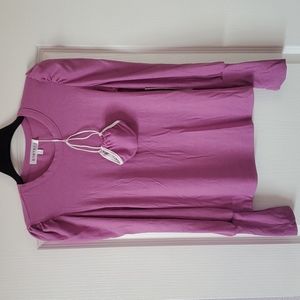 Kontrol contemporary puff  long sleeve purple top with matching mask